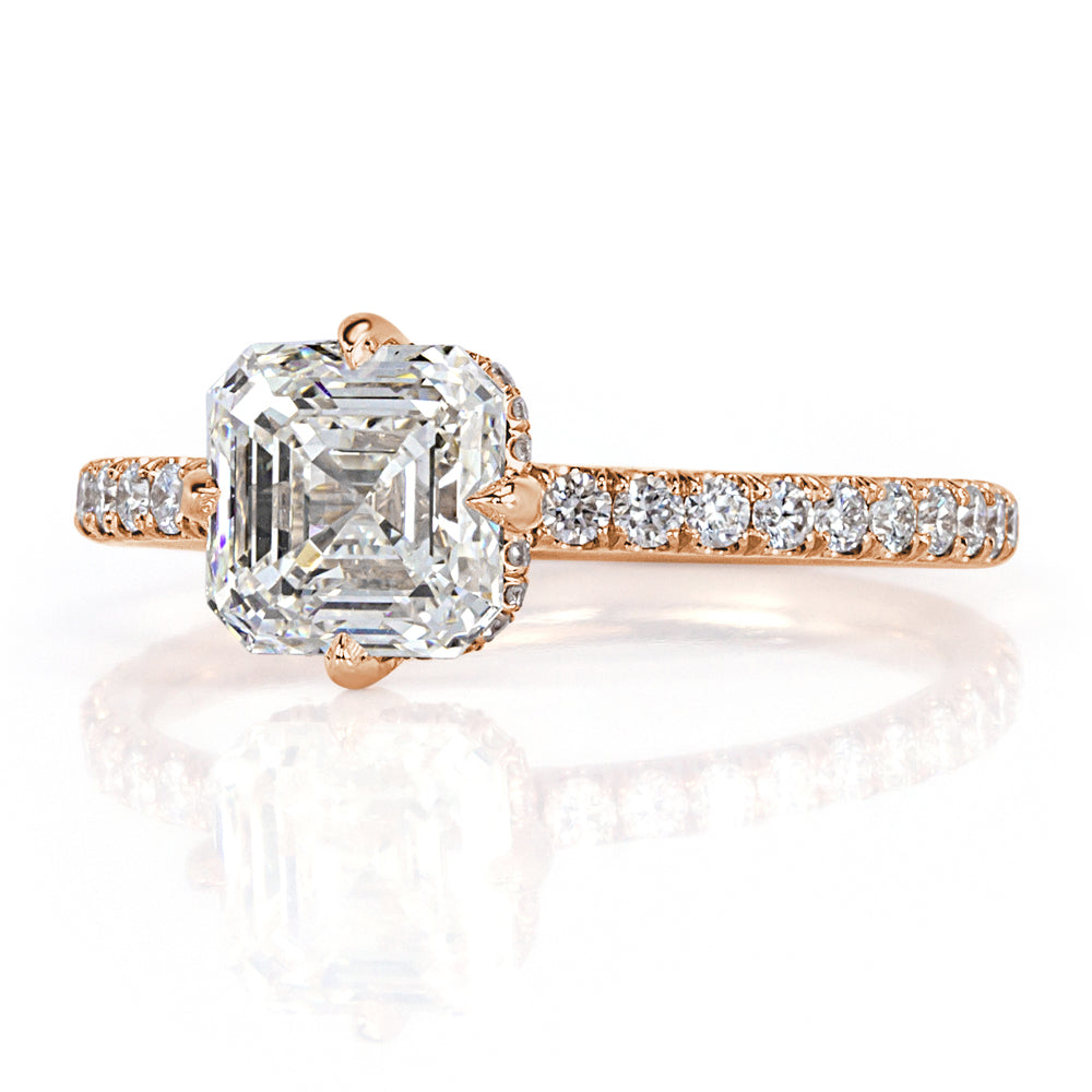 1.85ct Asscher Cut Diamond Engagement Ring