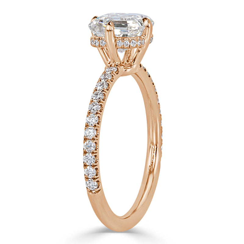 1.85ct Asscher Cut Diamond Engagement Ring
