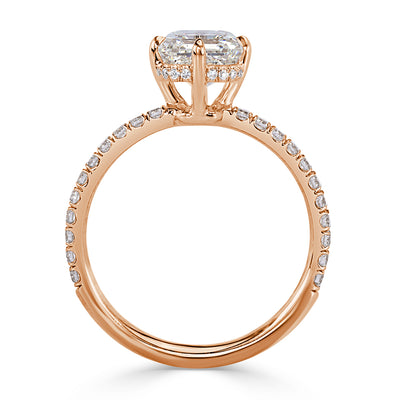 1.85ct Asscher Cut Diamond Engagement Ring
