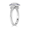 1.62ct Asscher Cut Diamond and Sapphire Engagement Ring