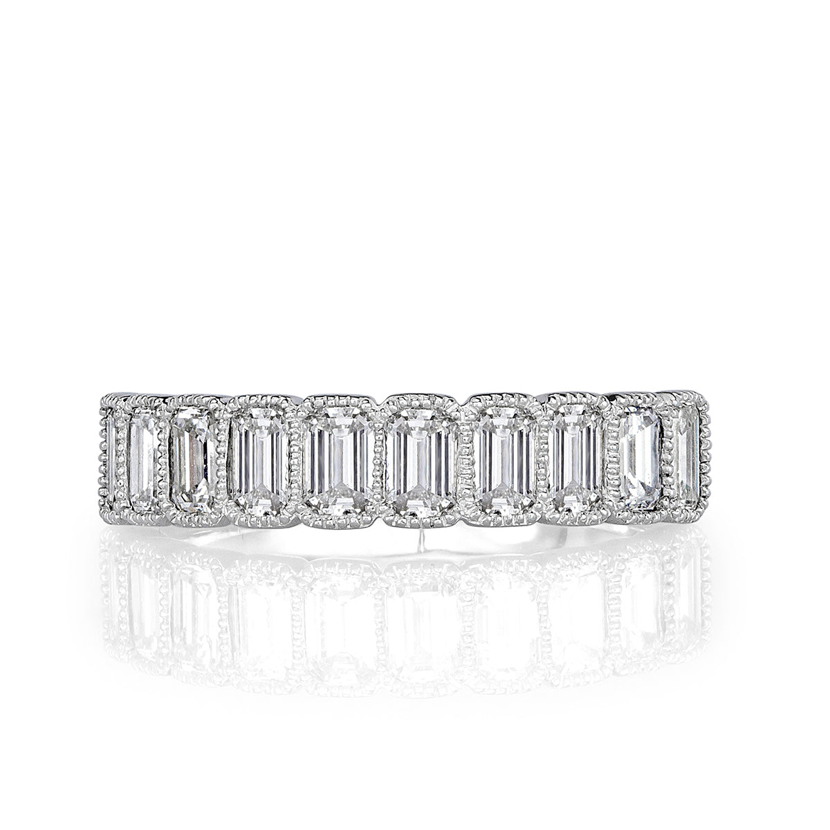 1.42ct Emerald Cut Diamond Wedding Band