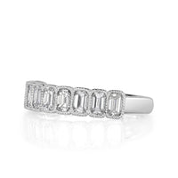 1.42ct Emerald Cut Diamond Wedding Band