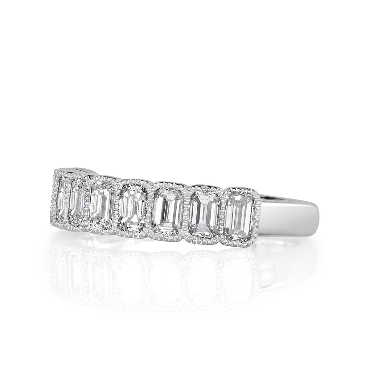 1.42ct Emerald Cut Diamond Wedding Band