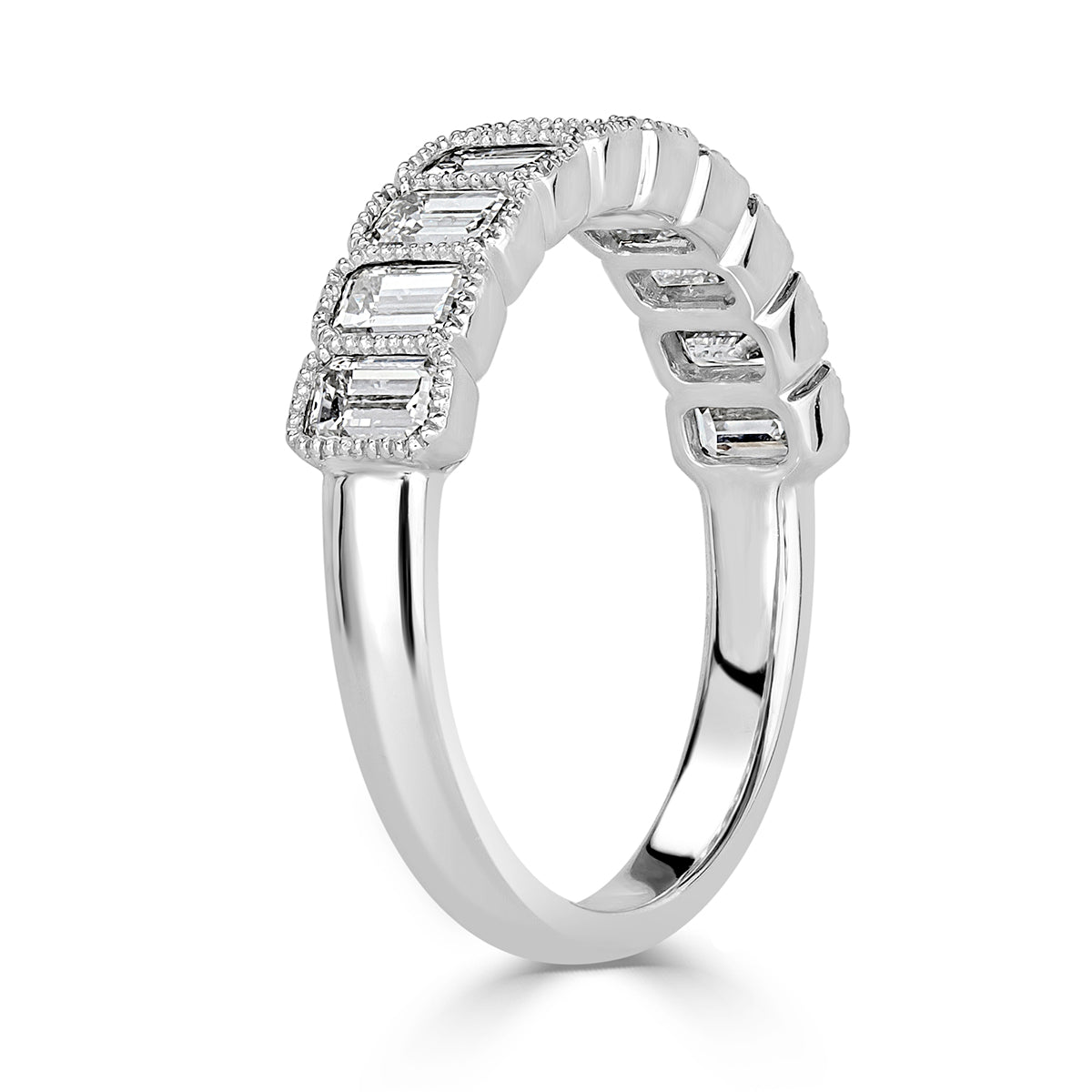 1.42ct Emerald Cut Diamond Wedding Band