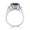 4.87ct Oval Cut Violet Lolite and Diamond Ring