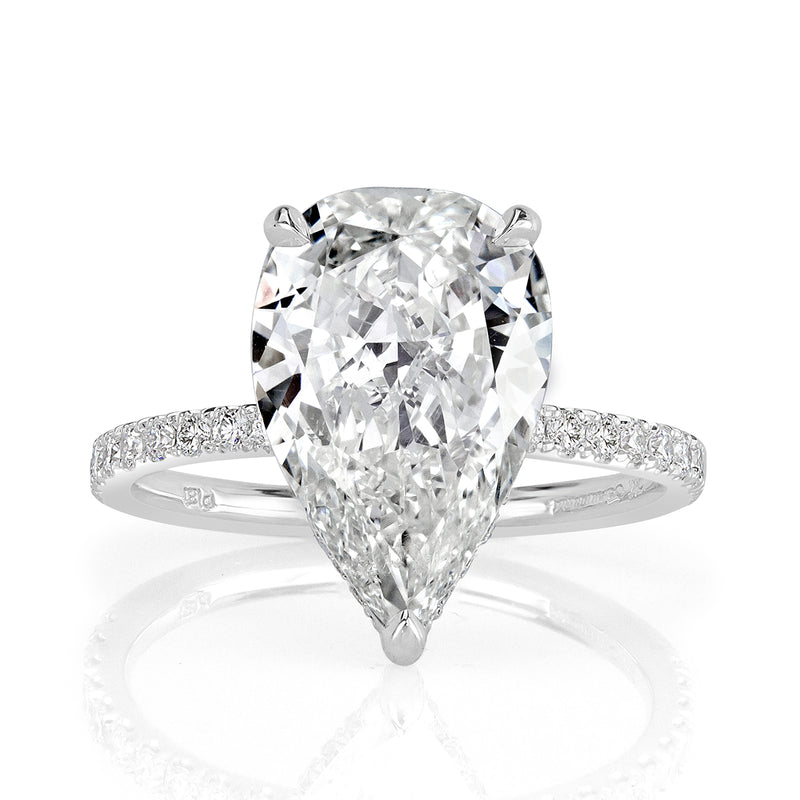4.80ct Pear Shaped Diamond Engagement Ring
