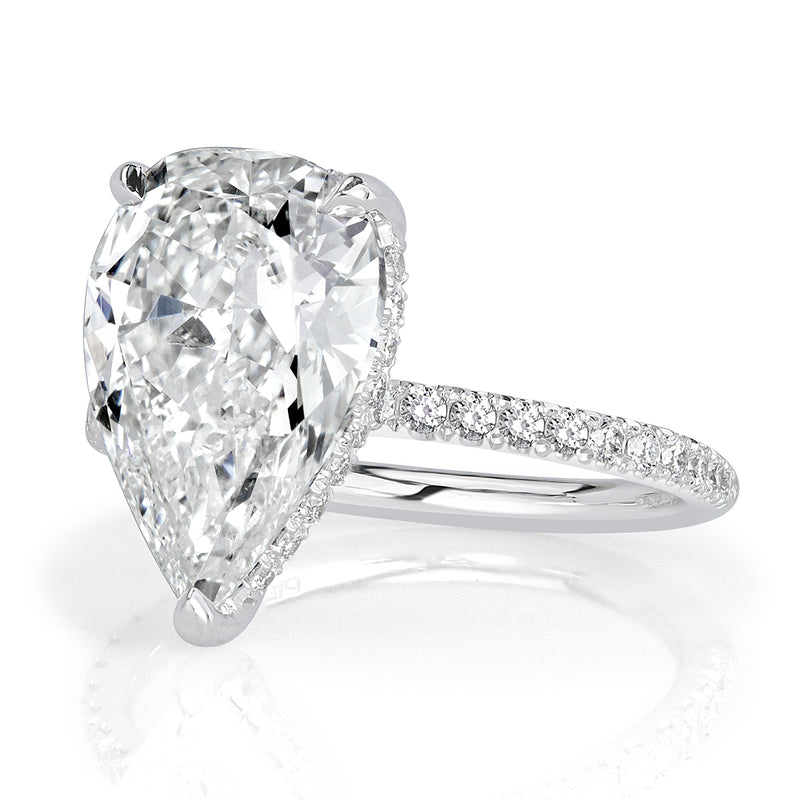 4.80ct Pear Shaped Diamond Engagement Ring
