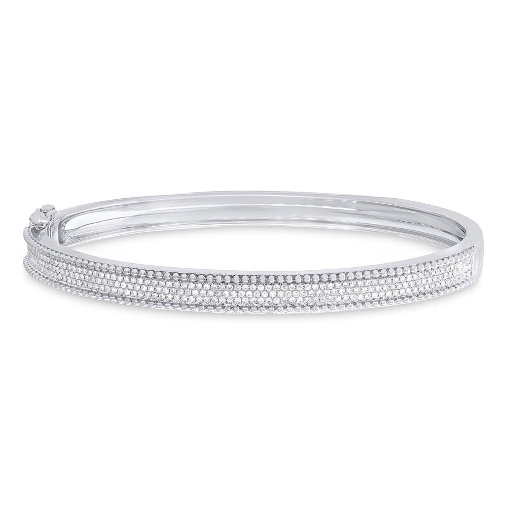 0.59ct Round Brilliant Cut Diamond Bangle in 14k White Gold