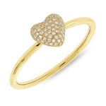 0.11ct Round Cut Diamond Heart Ring in 14k Yellow Gold