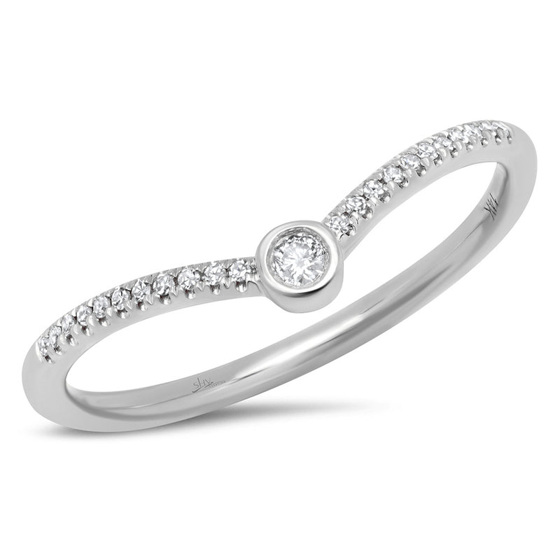 0.09ct Round Cut Diamond Ring in 14k White Gold