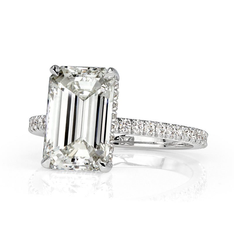 4.41ct Emerald Cut Diamond Engagement Ring