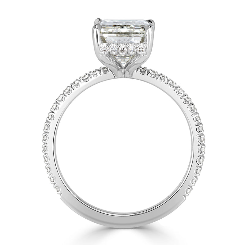 4.41ct Emerald Cut Diamond Engagement Ring