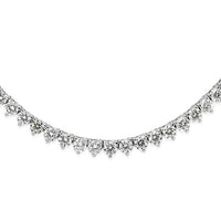 7.90ct Round Brilliant Cut Diamond Tennis Necklace in 14k White Gold