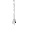 0.18ct Round Brilliant Cut Diamond and Sapphire Pendant in 14k White Gold