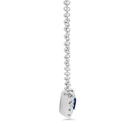 0.18ct Round Brilliant Cut Diamond and Sapphire Pendant in 14k White Gold