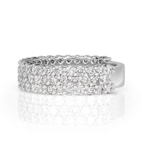1.85ct Round Brilliant Cut Diamond Wedding Band in 18k White Gold