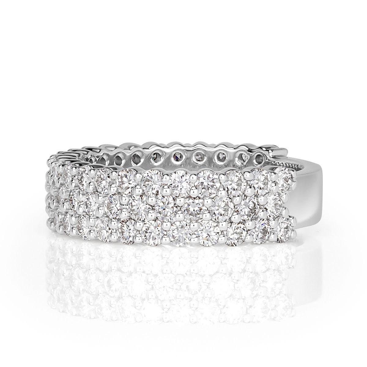 1.85ct Round Brilliant Cut Diamond Wedding Band in 18k White Gold