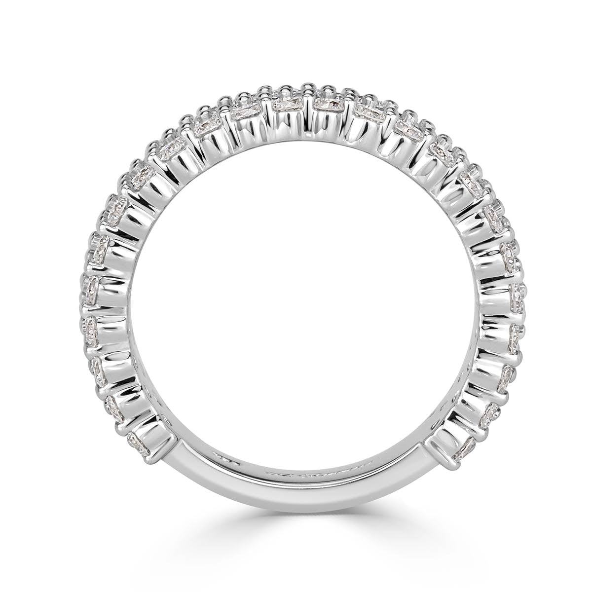1.85ct Round Brilliant Cut Diamond Wedding Band in 18k White Gold