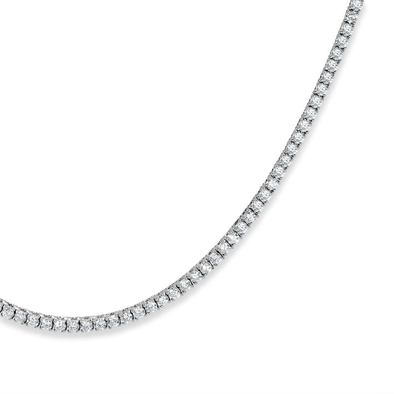 3.25ct Round Brilliant Cut Diamond Tennis Necklace in 18k White Gold in 16.5'