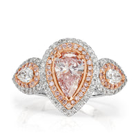 2.55ct Fancy Light Pink Pear Shaped Diamond Engagement Ring