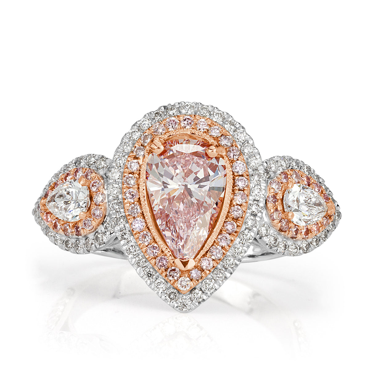 2.55ct Fancy Light Pink Pear Shaped Diamond Engagement Ring