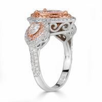 2.55ct Fancy Light Pink Pear Shaped Diamond Engagement Ring