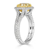 2.18ct Fancy Yellow Radiant Cut Diamond Engagement Ring