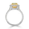 2.18ct Fancy Yellow Radiant Cut Diamond Engagement Ring