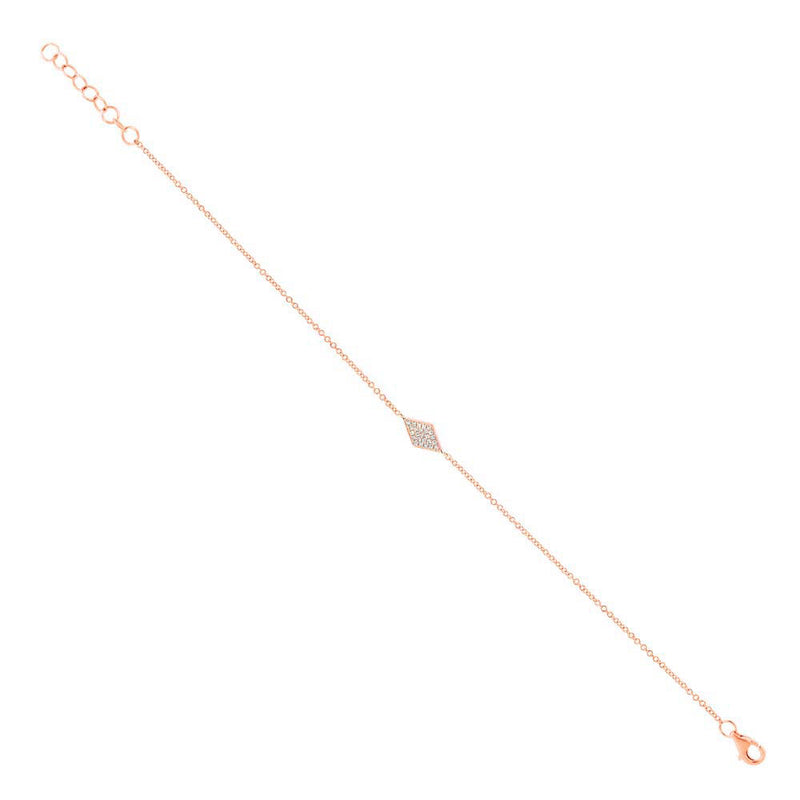 0.06ct Round Cut Diamond Kite Bracelet in 14k Rose Gold