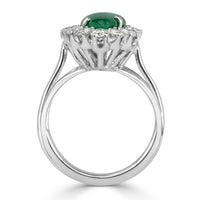 1.00ct Round Brilliant Cut Diamond and Jade Estate Ring