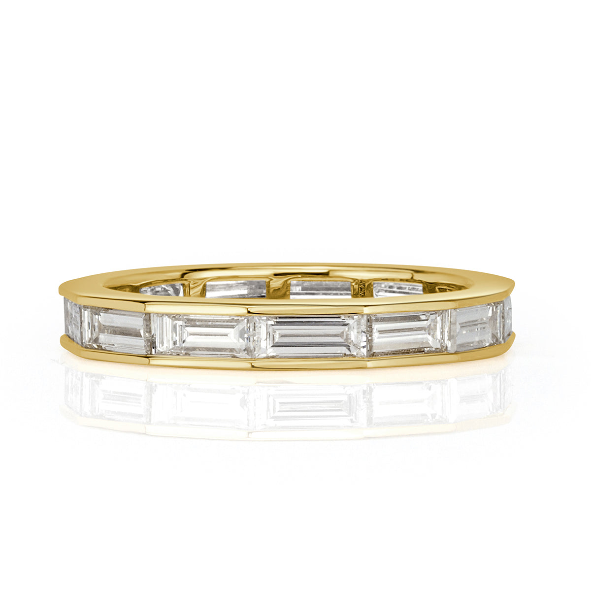 2.05ct Baguette Cut Diamond Eternity Band in 18k Yellow Gold