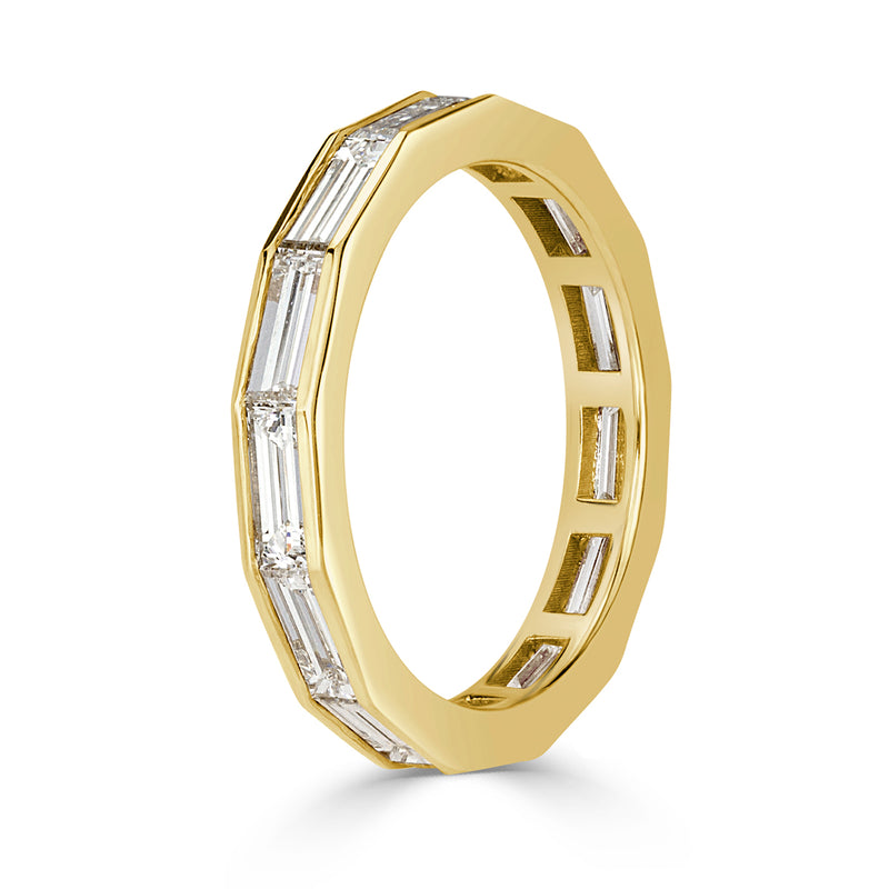 2.05ct Baguette Cut Diamond Eternity Band in 18k Yellow Gold