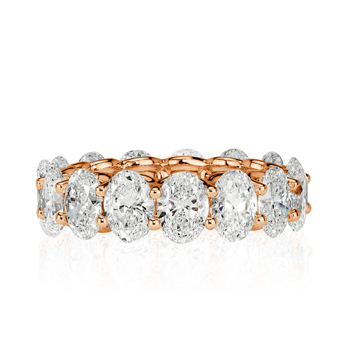 7.64ct Oval Cut Diamond Eternity Band in 18k Rose Gold