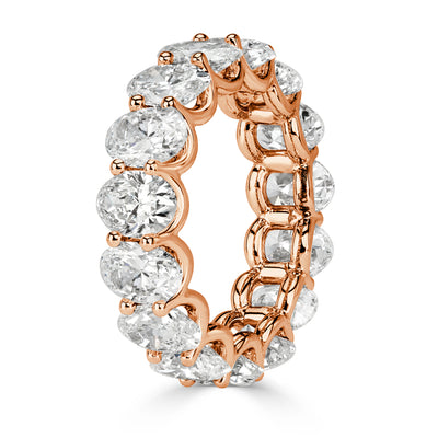 7.64ct Oval Cut Diamond Eternity Band in 18k Rose Gold