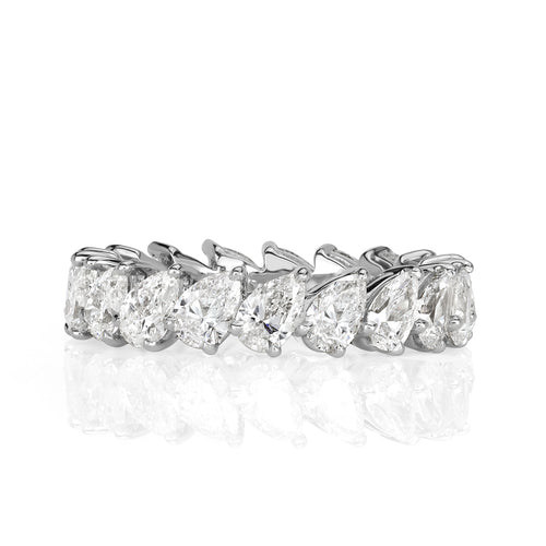 3.65ct Pear Shaped Diamond Eternity Band in 18k White Gold