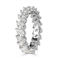 3.65ct Pear Shaped Diamond Eternity Band in 18k White Gold