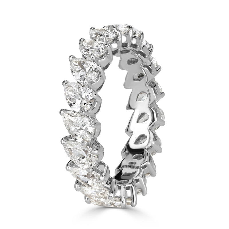 3.65ct Pear Shaped Diamond Eternity Band in 18k White Gold