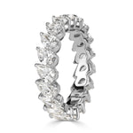 3.65ct Pear Shaped Diamond Eternity Band in 18k White Gold