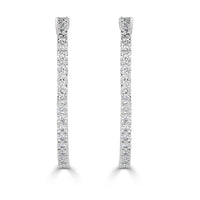 3.00ct Round Brilliant Cut Diamond Hoop Earrings