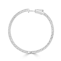 3.00ct Round Brilliant Cut Diamond Hoop Earrings