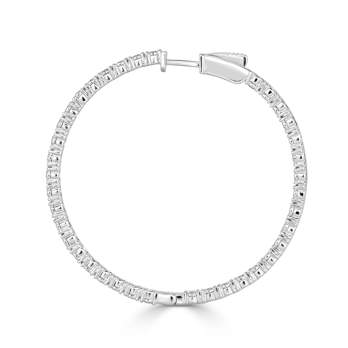 3.00ct Round Brilliant Cut Diamond Hoop Earrings