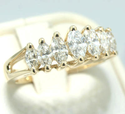 7 diamond marquise anniversary ring Clearance
