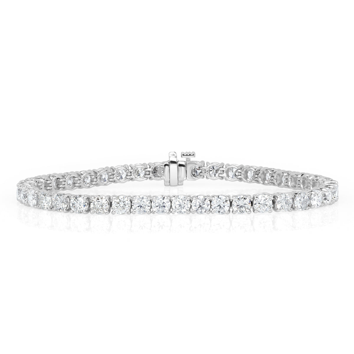 9.98ct Round Brilliant Cut Diamond Tennis Bracelet in 18k White Gold in 7'