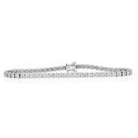 2.21ct Round Brilliant Cut Diamond Tennis Bracelet in 14k White Gold in 7'
