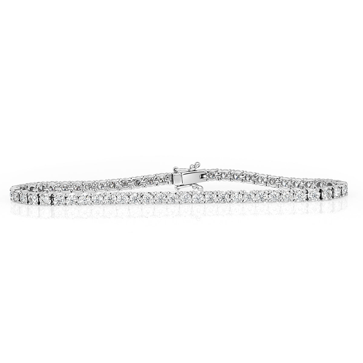 2.21ct Round Brilliant Cut Diamond Tennis Bracelet in 14k White Gold in 7'