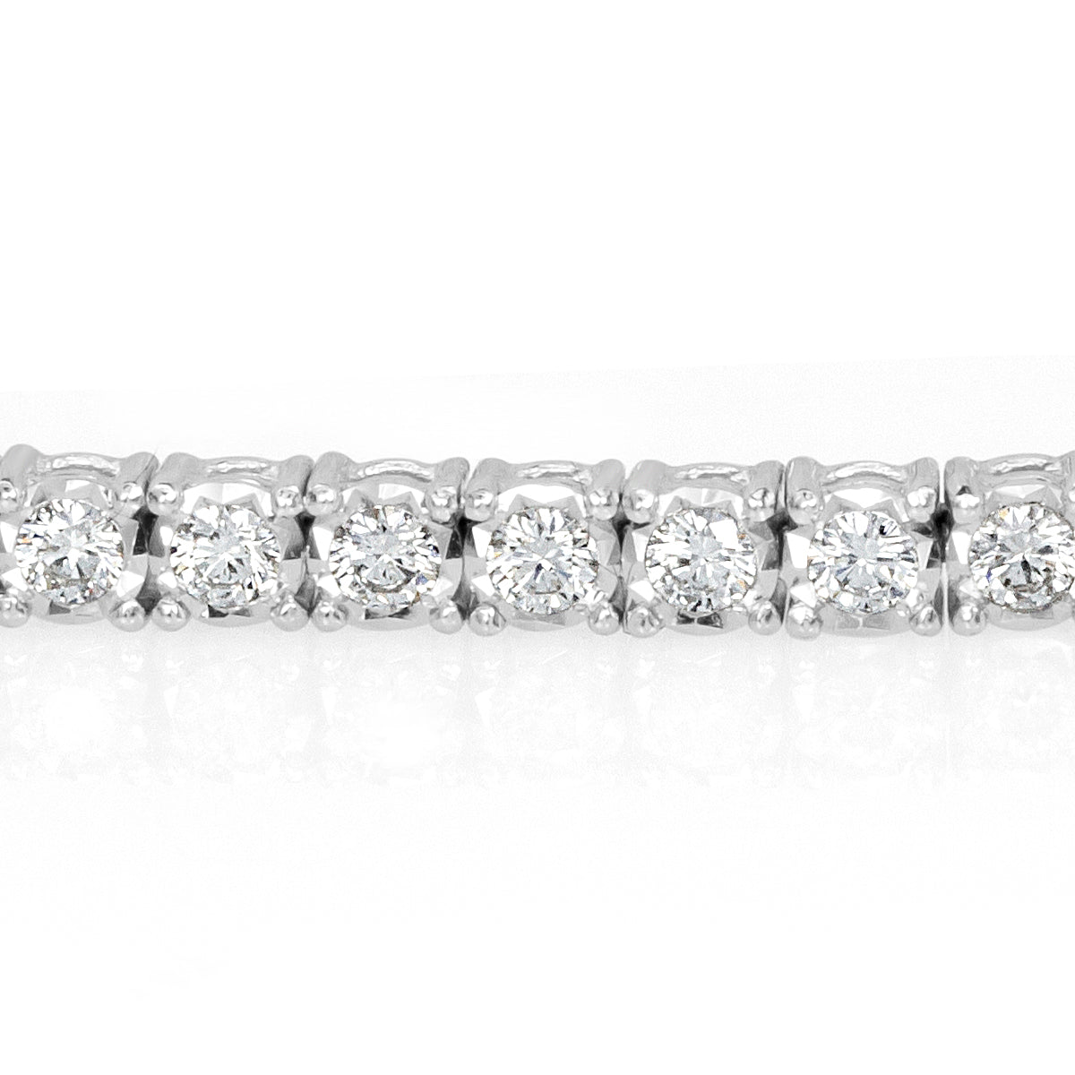 2.21ct Round Brilliant Cut Diamond Tennis Bracelet in 14k White Gold in 7'