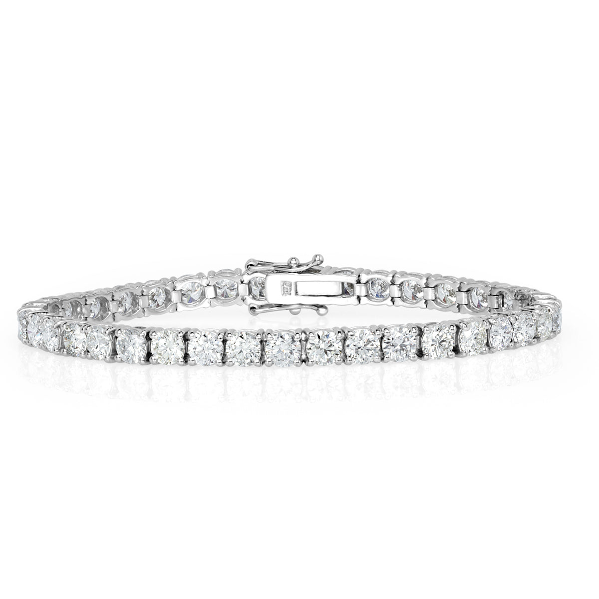 12.05ct Round Brilliant Cut Diamond Tennis Bracelet in 18k White Gold in 7'