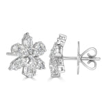 1.85ct Floral Cluster Diamond Earrings