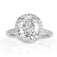 3.57ct Old Mine Cut Diamond Engagement Ring