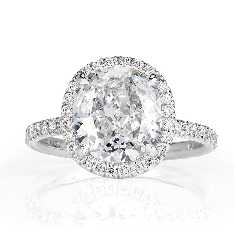3.57ct Old Mine Cut Diamond Engagement Ring